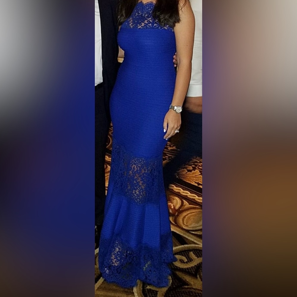 Blue evening gown